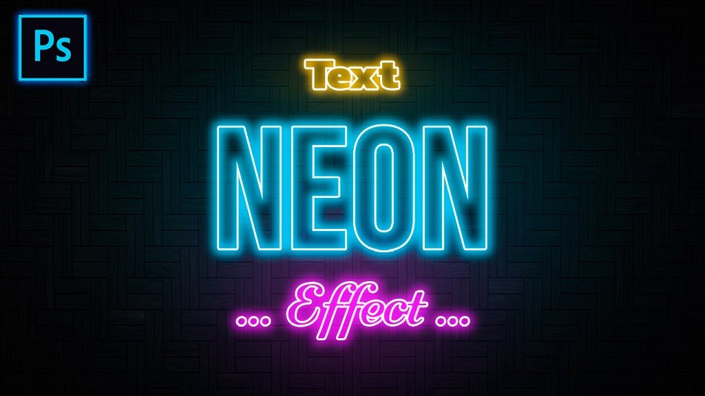 como hacer efecto texto de neon con photoshop